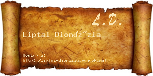 Liptai Dionízia névjegykártya